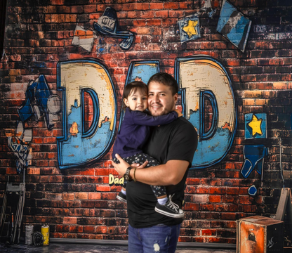 Avezano Father's Day Brick Wall Daddy Painting Photography Backdrop By Lecheme Ruby Gu