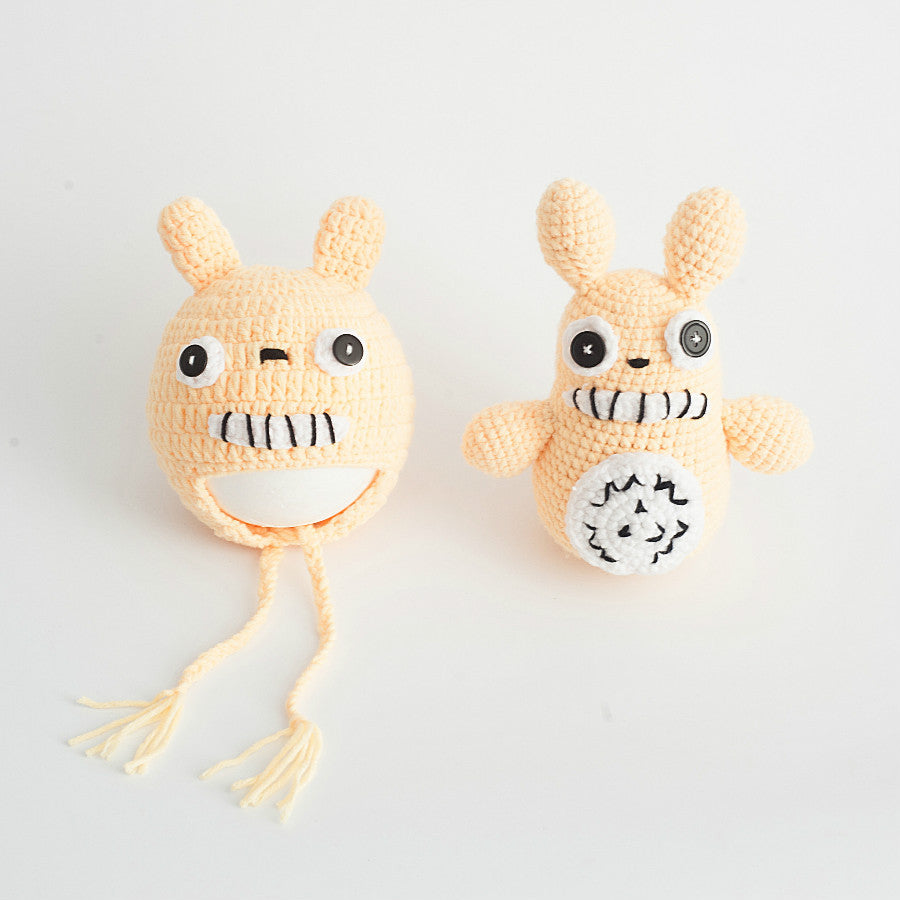 Avezano Children's Photography Cartoon Modeling Wool Knitted Totoro Set