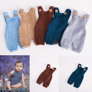 Avezano Baby Photo Knitted Cotton Overalls Outfits Props