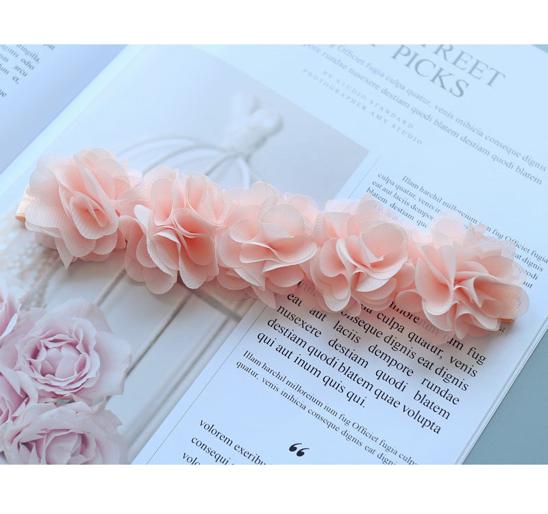 Avezano Little Princess Pink Chiffon Flower Knot Baby Headband