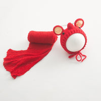 Avezano Little Mouse Shape Children Photography Hat + Wrap