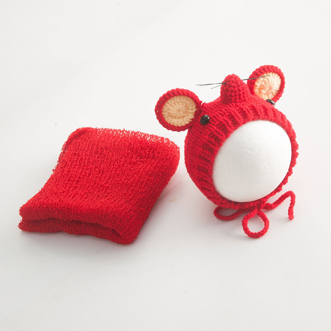 Avezano Little Mouse Shape Children Photography Hat + Wrap
