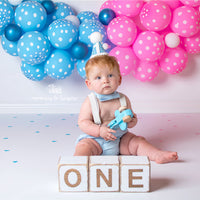 Avezano Red and Blue Balloons Party Backdrop for Photography By Paula Easton