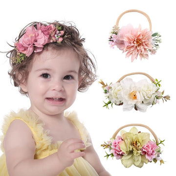 Avezano Simulation Fabric Flower Photo Props Baby Headdress
