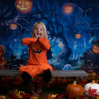 Avezano Witch Forest Jack-O-Lanterns Halloween Photography Backdrop