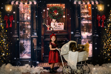 Avezano Merry Christmas Shop Photography Backdrop-AVEZANO