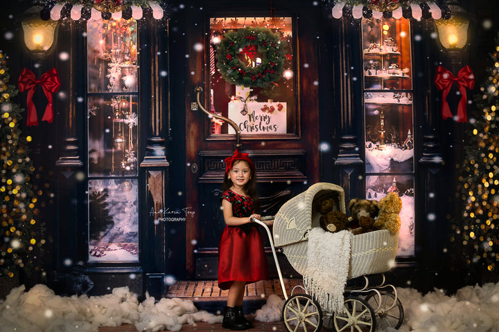 Avezano Merry Christmas Shop Photography Backdrop-AVEZANO