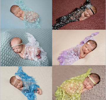 Avezano Children Photography Wrap Studio Newborn Baby Photo Shoot Wrap Yarn Tassel Wrap Props