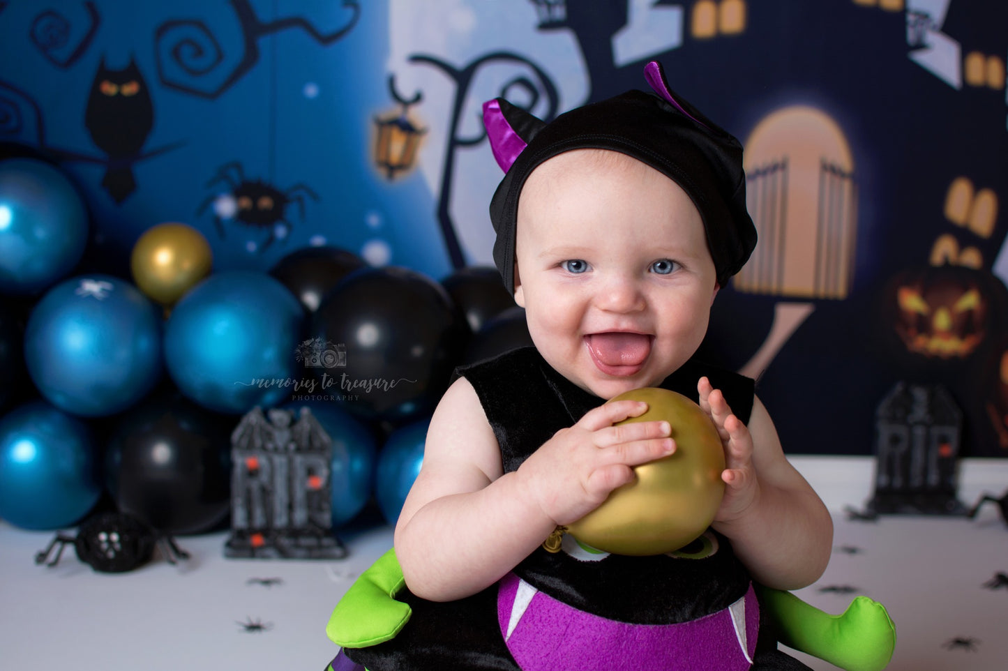 Avezano Castle And Twisted Trees Halloween Photography Backdrop