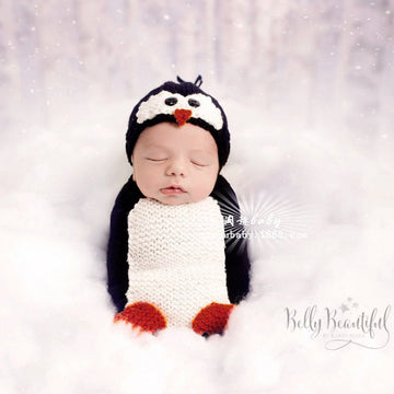 Avezano Children's Outfits Photography Little Penguin Wool Hand Knitting Prop