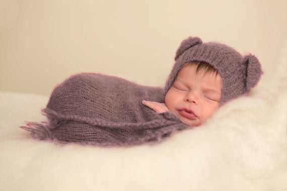 Avezano Photography Clothing Newborn Photography Sleeping Bag Mohair Hand Knitted