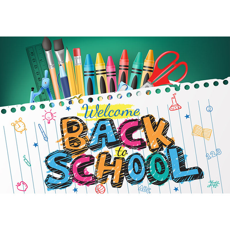 Avezano Creative Colored Writing On Notebook Paper Photography Backdrop For Back To School-AVEZANO
