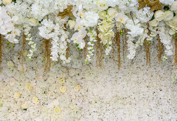 Avezano Pure White Flowers Wall Floral Photo Backdrop For Wedding-AVEZANO