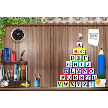 Avezano Teaching Aids And Wood Wall Photography Backdrop For Back To School-AVEZANO