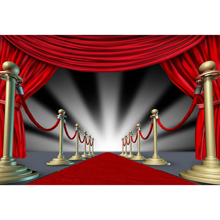 Avezano Curtain And Red Carpet Backdrop With Light For Portrait Photography-AVEZANO