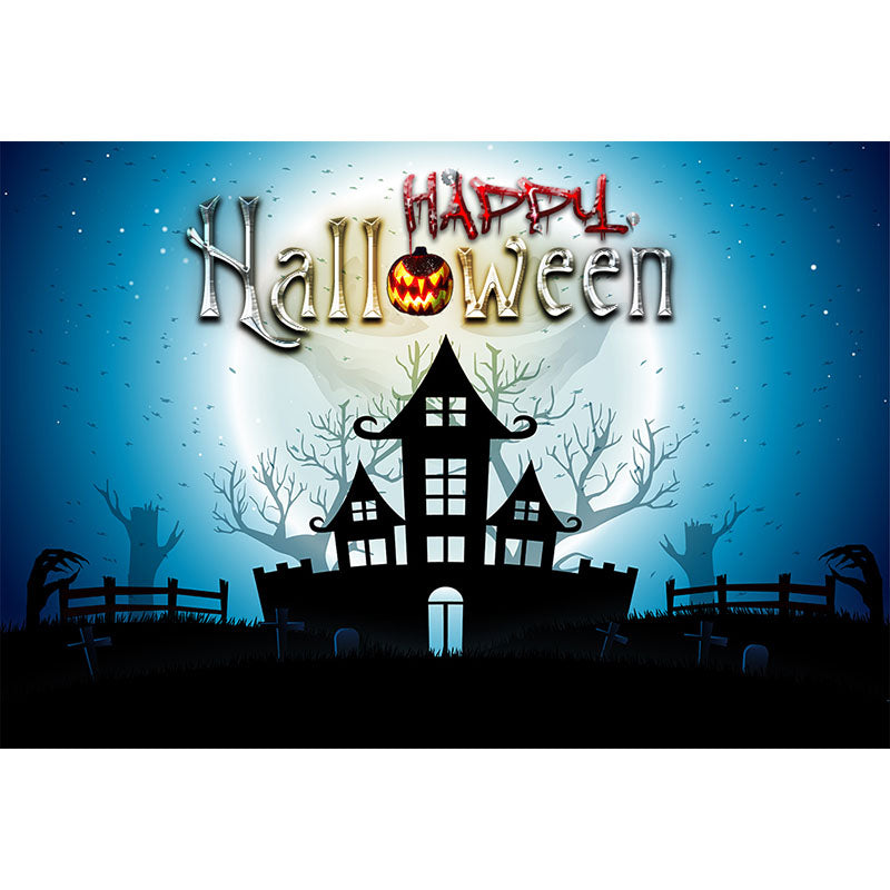 Avezano Spooky Castle Happy Halloween Photography Backdrop-AVEZANO