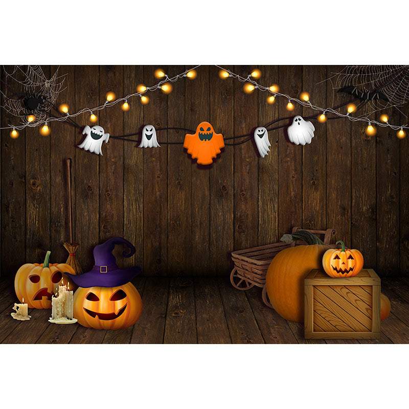 Avezano The Jack-O '-Lanterns In The Warehouse Halloween Photography Backdrop-AVEZANO
