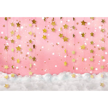 Avezano Pink Background Star And Cloud Photography Backdrop-AVEZANO