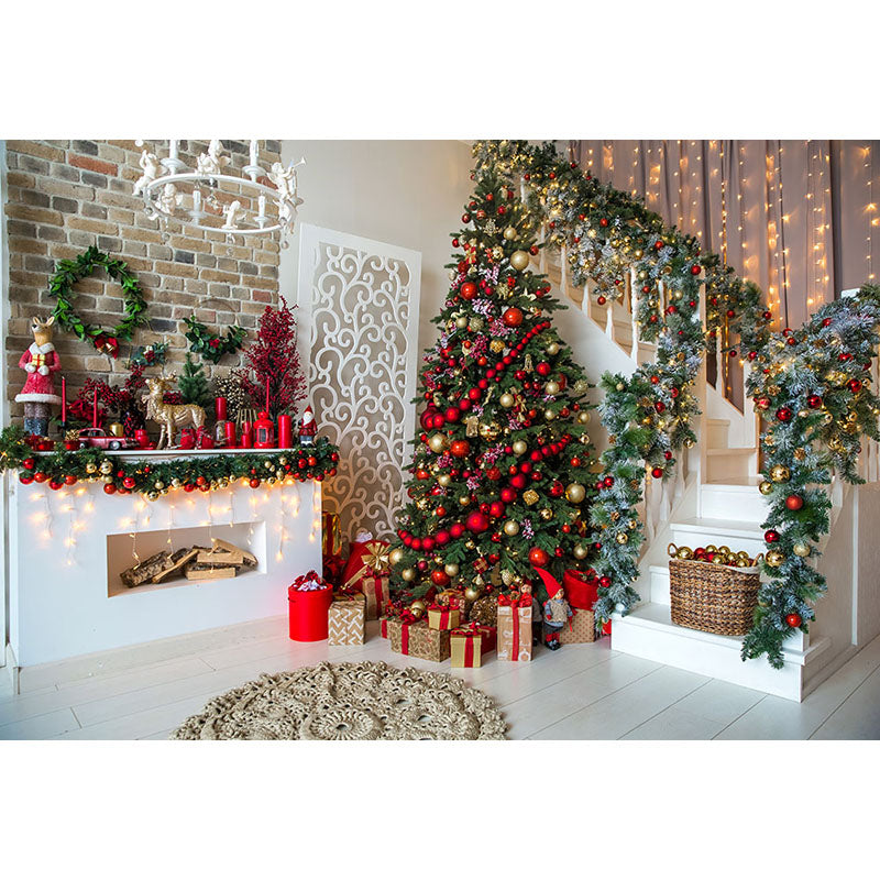 Avezano The Christmas Tree And Other Decorations Photography Backdrop For Christmas-AVEZANO