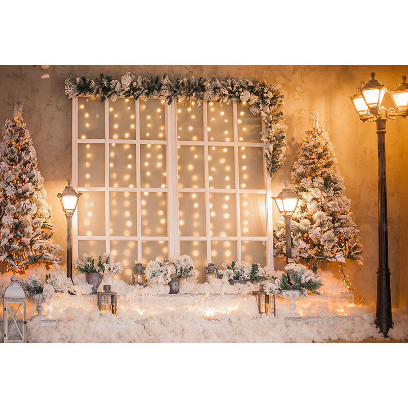 Avezano Christmas Trees And Bight Lights Photography Backdrop For Christmas-AVEZANO