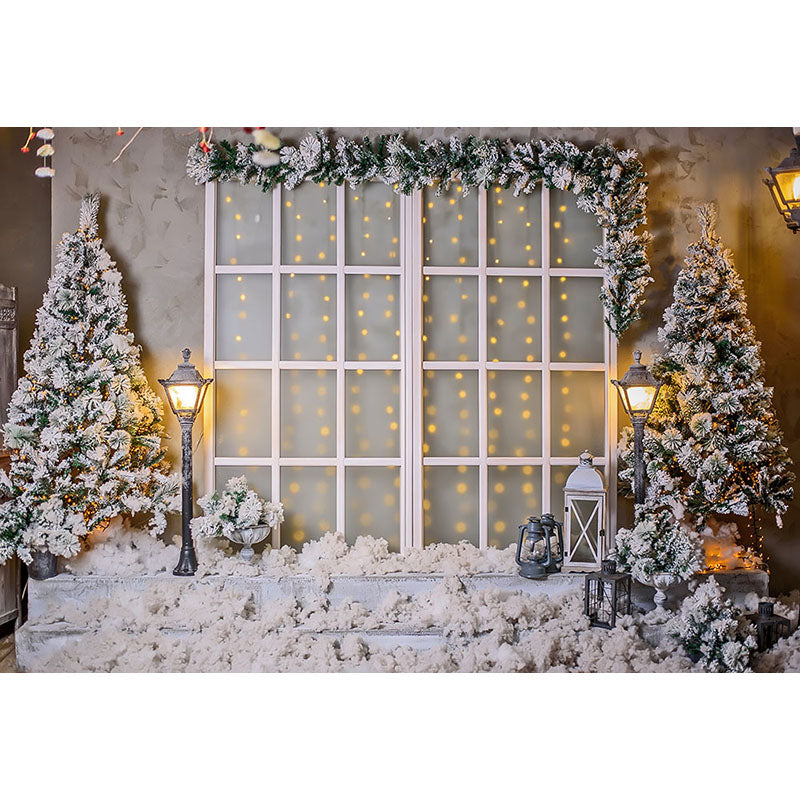 Avezano Christmas Trees And Lights Photography Backdrop For Christmas-AVEZANO