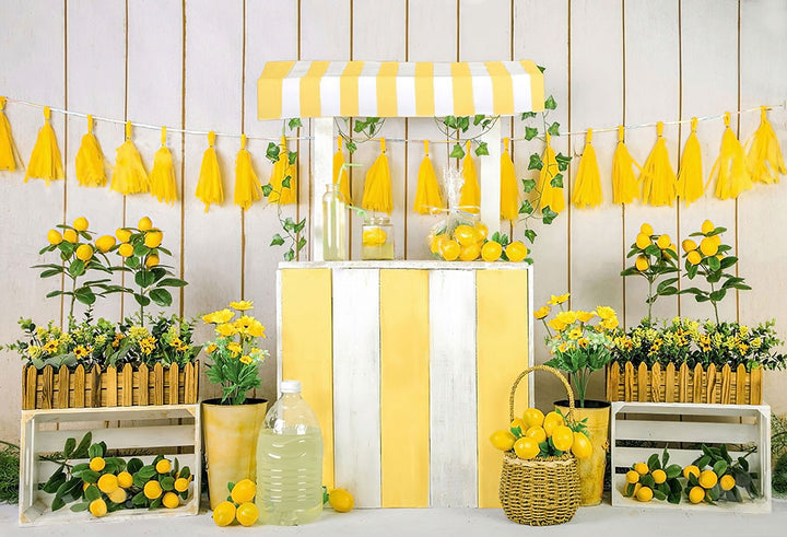 Avezano Yellow Lemon Theme Photography Backdrop-AVEZANO