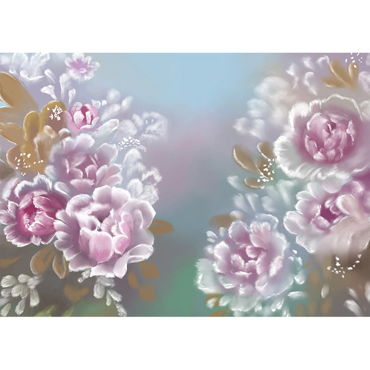 Avezano Handpainted Pink Flowers Floral Backdrop For Photography-AVEZANO