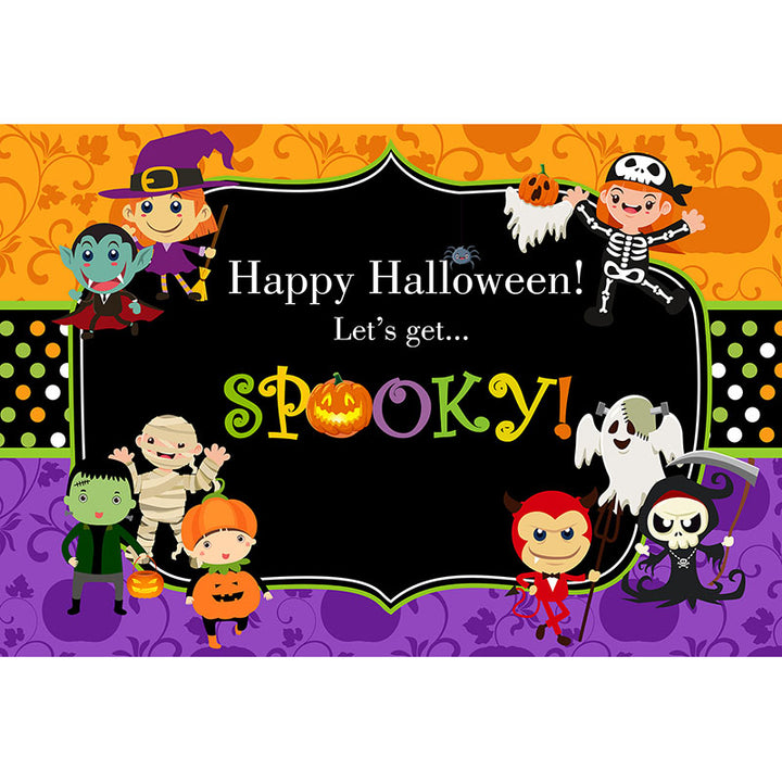 Avezano Cartoon Let'S Get Spooky Happy Halloween Photography Backdrop-AVEZANO
