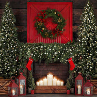Avezano Christmas Tree and Lights Photography Backdrop Room Set