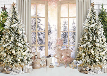 Avezano Christmas Gift Fawn Doll Decoration Photography Backdrop