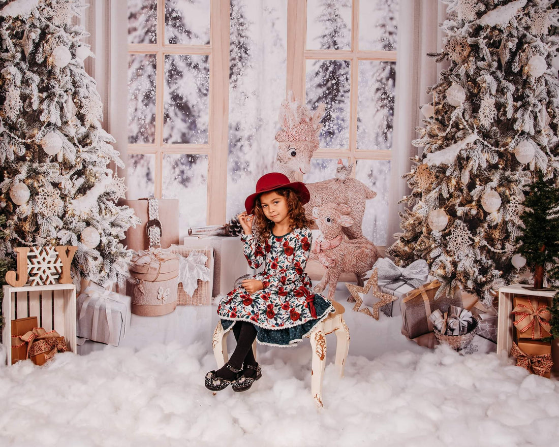 Avezano Christmas Gift Fawn Doll Decoration Photography Backdrop-AVEZANO