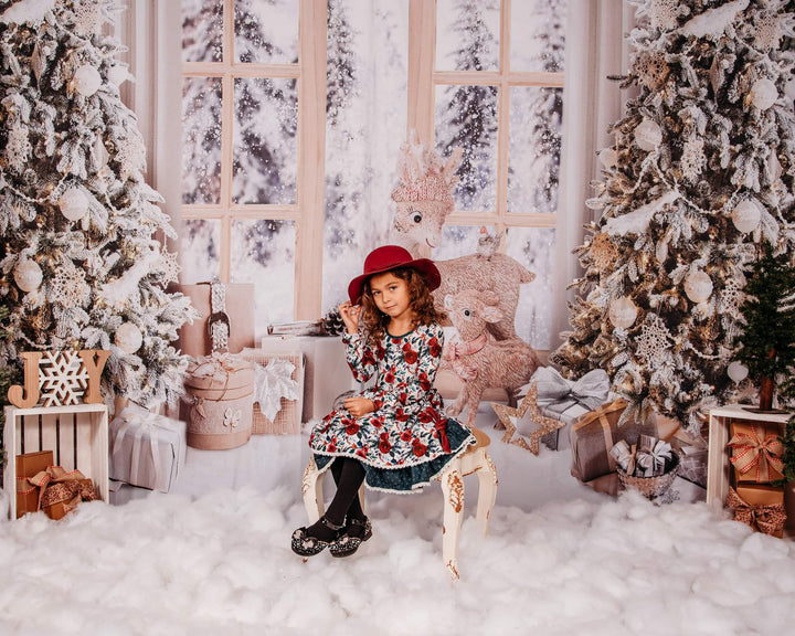 Avezano Christmas Gift Fawn Doll Decoration Photography Backdrop-AVEZANO
