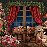 Avezano Teddy Bear Christmas Gifts and Trees French Window Room Set