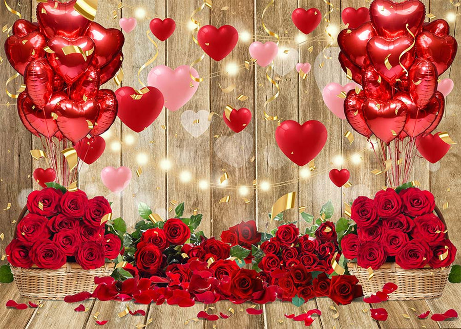 Avezano Red Love Roses Valentine'S Day Photography Backdrop-AVEZANO