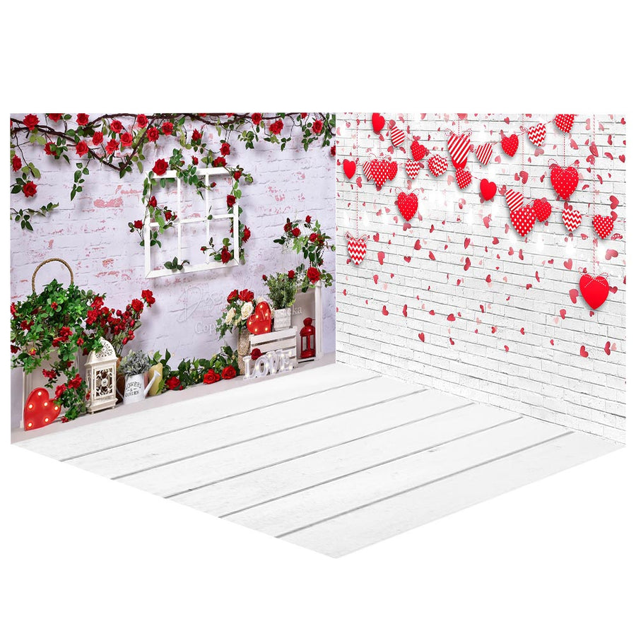 Avezano Rose Wall Valentine's Day Photography Backdrop Room Set-AVEZANO