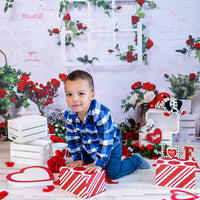 Avezano Valentine'S Day Theme Scene Decorated With Roses Photography Backdrop