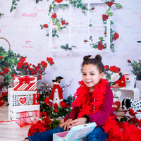 Avezano Valentine'S Day Theme Scene Decorated With Roses Photography Backdrop