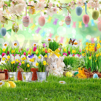 Avezano Spring Easter Theme Photography Backdrop Room Set