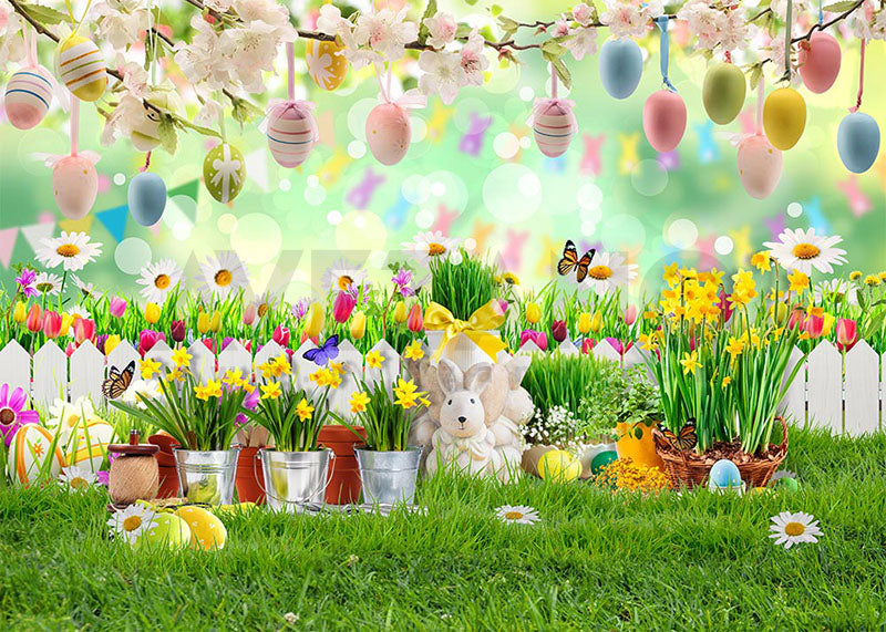 Avezano Spring Easter Theme Photography Backdrop Room Set