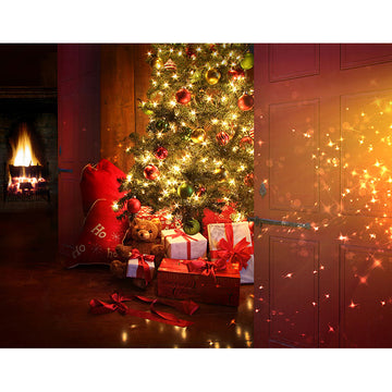 Avezano Christmas Gifts And Tree Photography Backdrop For Christmas-AVEZANO