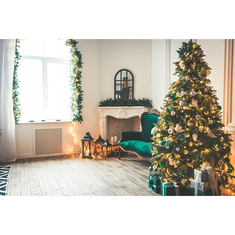 Avezano Christmas Tree And Other Decorations Photography Backdrop For Christmas-AVEZANO