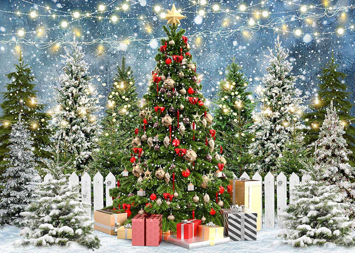 Avezano Christmas Tree Backdrop For Photography-AVEZANO