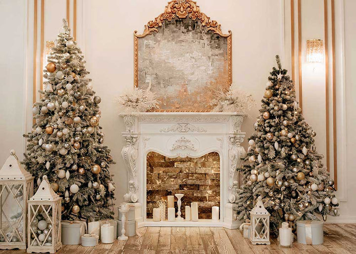 Avezano Christmas Fireplace Interior Photography Background-AVEZANO