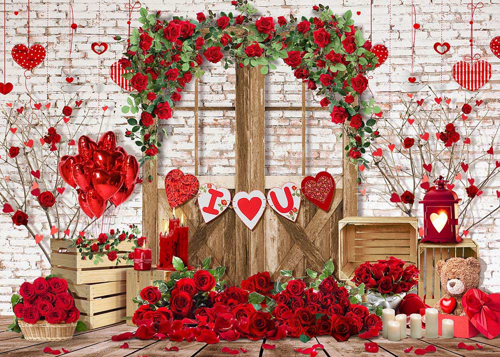 Avezano Rose Heart Balloon Decorations Valentine&