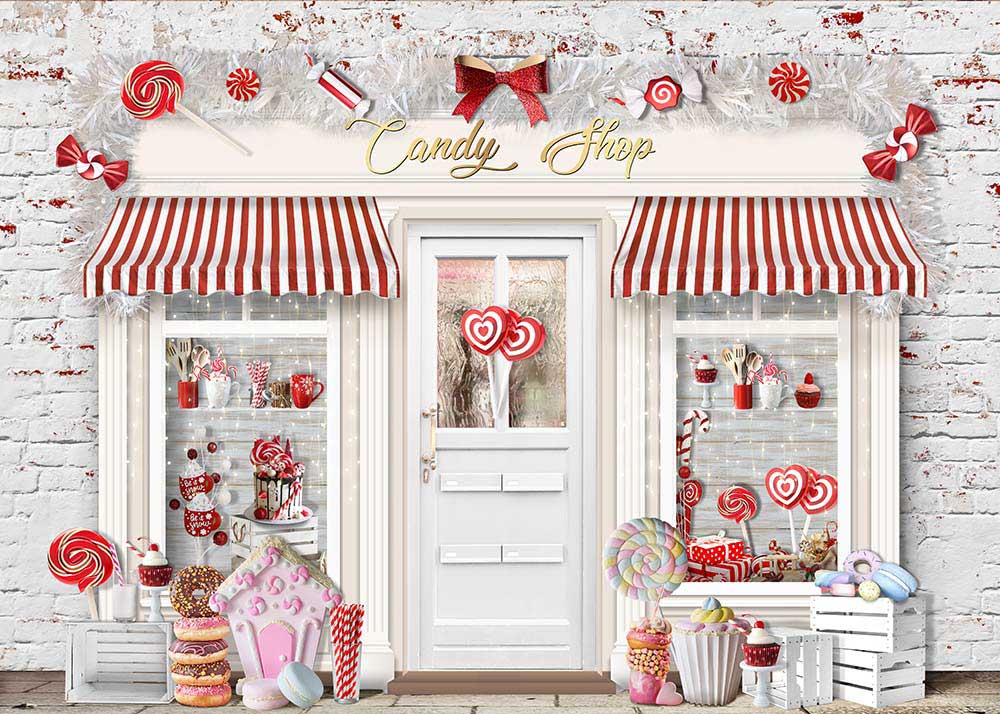 Avezano Candy Store Backdrop For Valentine&