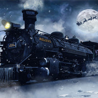 Avezano Train Under The Moon 2 pcs Set Backdrop