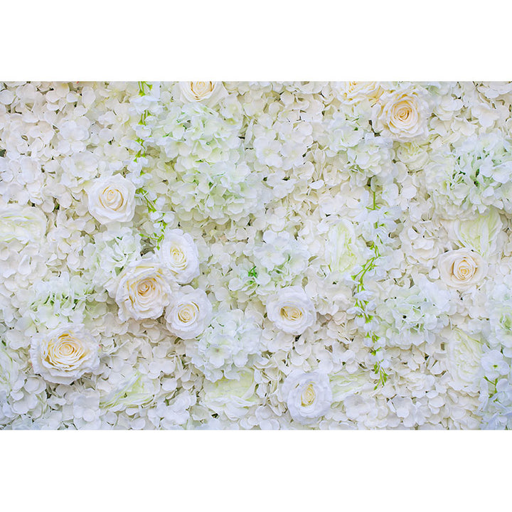 Avezano Pure White Flowers Wall Floral Backdrop For Wedding Photography-AVEZANO