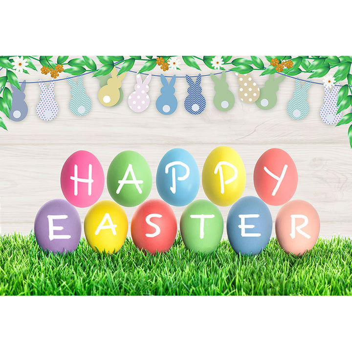 Avezano The Lawn And Happy Easter Eggs Photography Backdrop For Easter-AVEZANO
