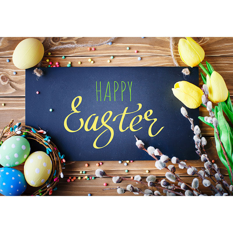 Avezano Happy Easter Eggs Photography Backdrop For Easter-AVEZANO