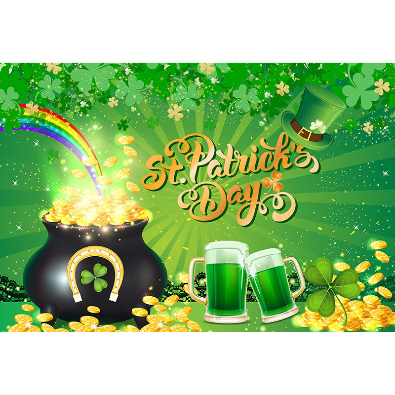 Avezano Green Clover And Gold St. Patrick&